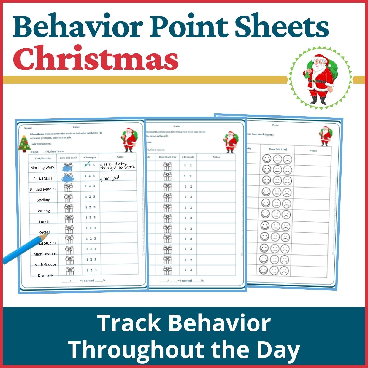 Christmas Behavior Point Sheet