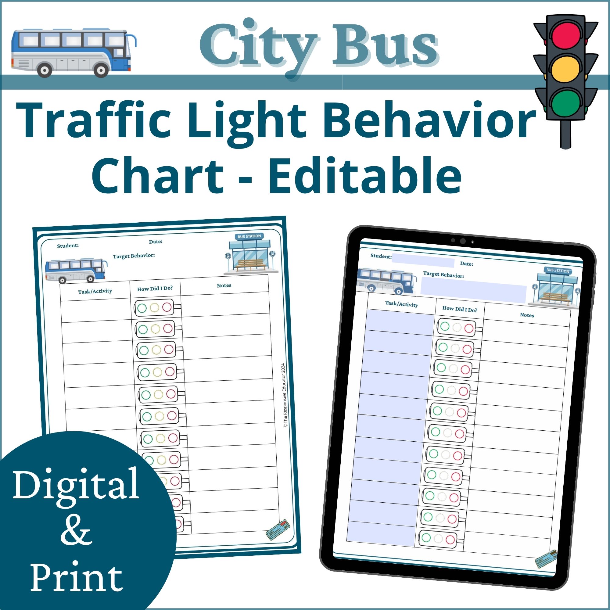 City Bus Traffic Light Behavior Chart