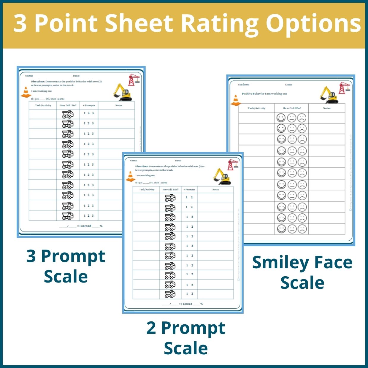 Construction Behavior Point Sheet – 3 Versions | Fillable PDF - Image 2