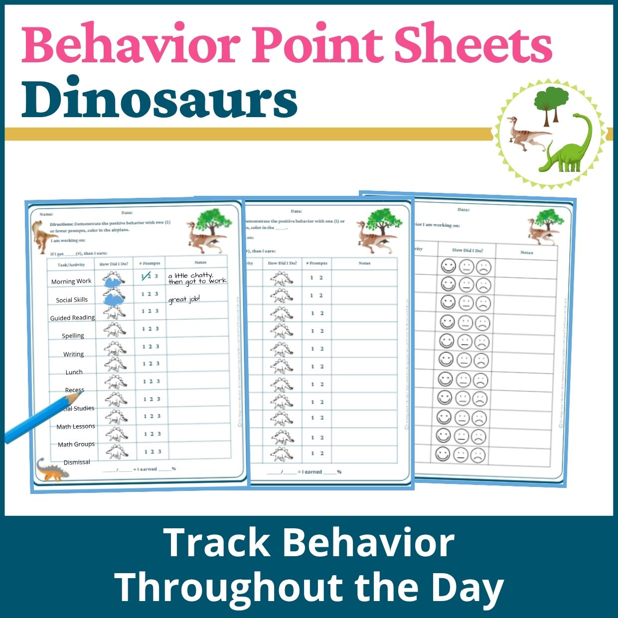 Dinosaurs Behavior Point Sheet