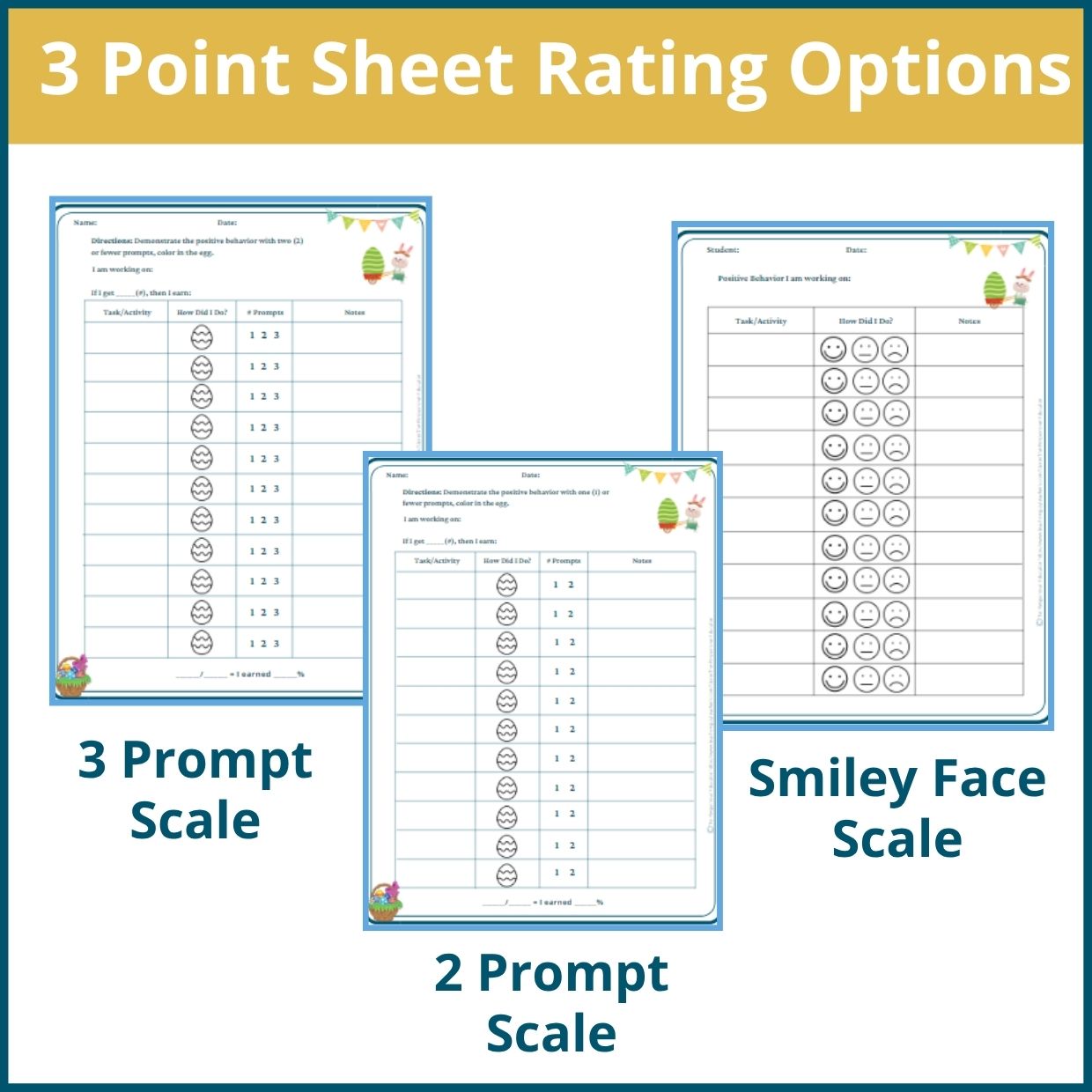 Easter Behavior Point Sheet – 3 Versions | Fillable PDF - Image 2