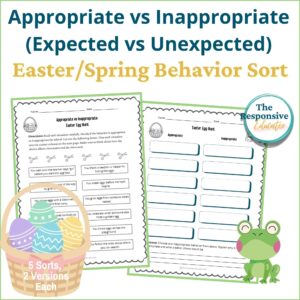 Spring Appropriate vs Inappropriate Behavior Worksheets