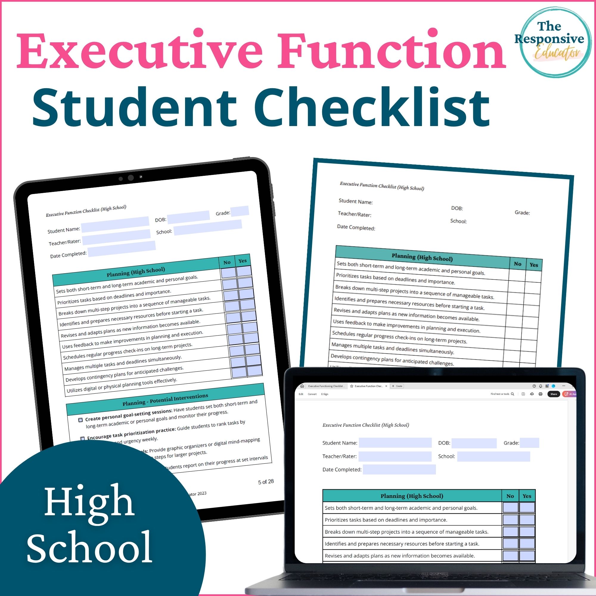 Executive Functioning IEP Goals High School