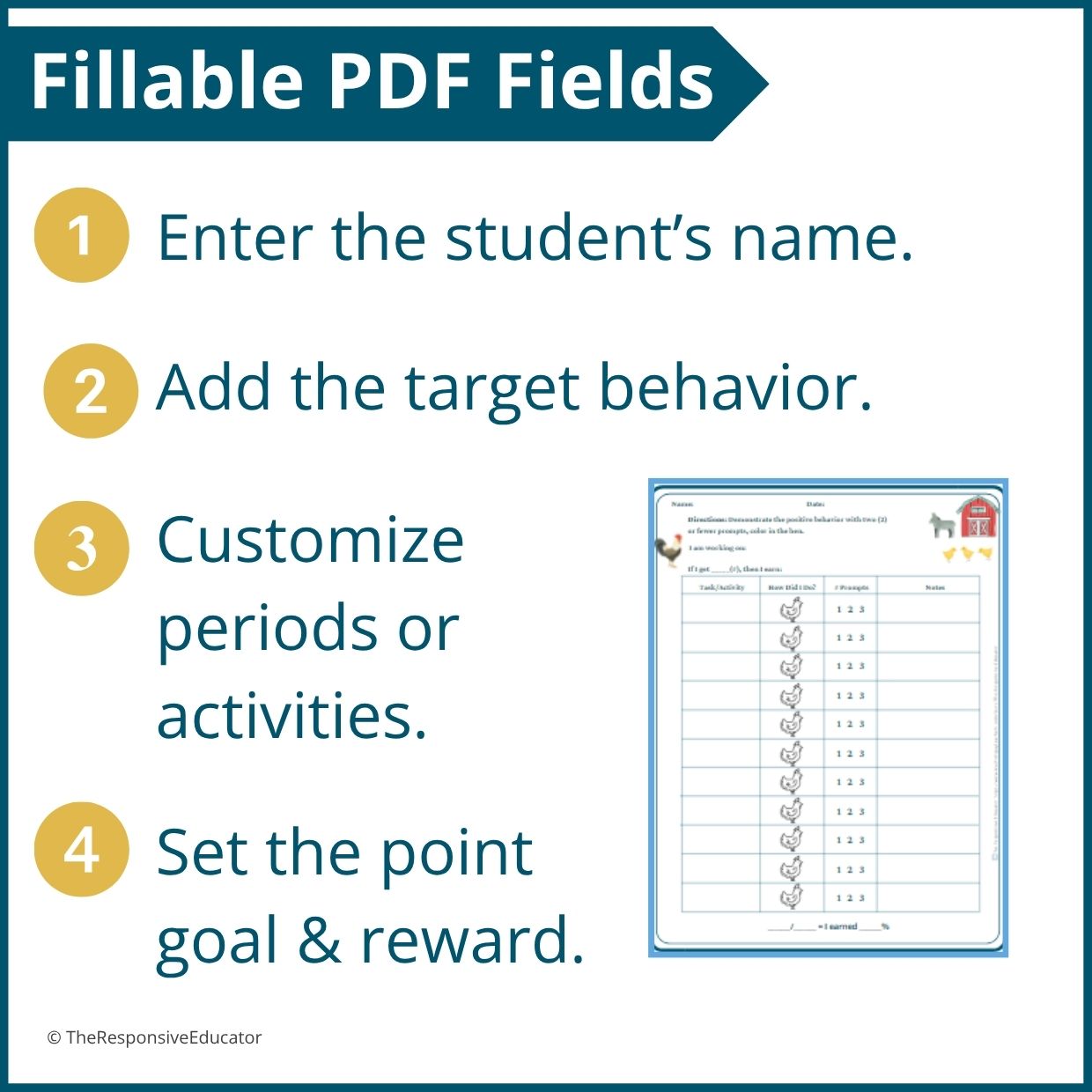 Farm Behavior Point Sheet – 3 Versions | Fillable PDF - Image 3
