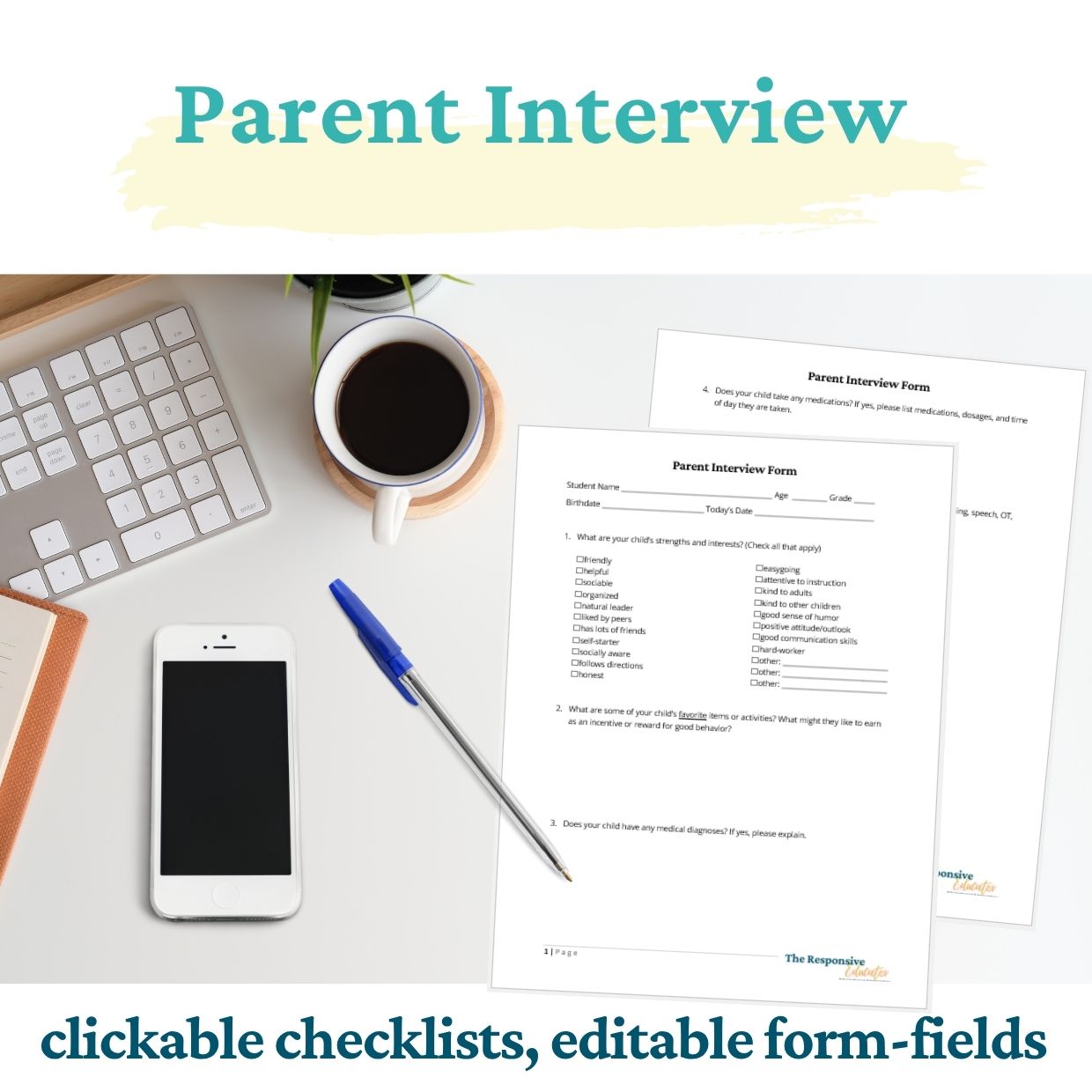 FBA Interview Forms: Parent, Teacher & Student Questionnaires - Image 2