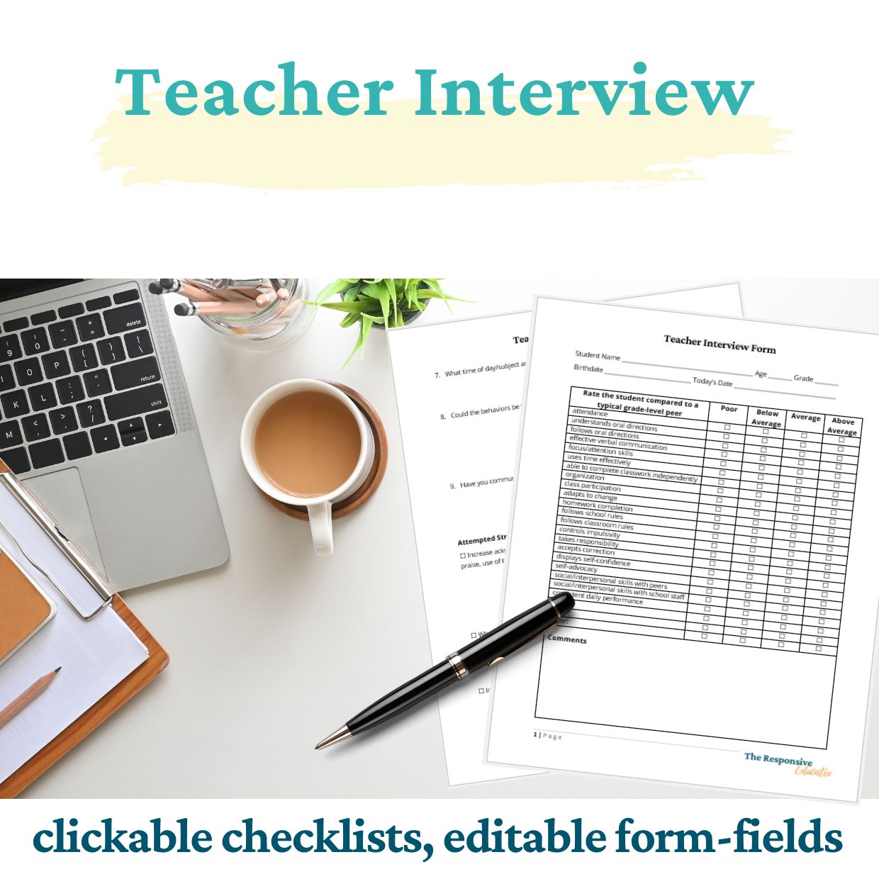 FBA Interview Forms: Parent, Teacher & Student Questionnaires - Image 4