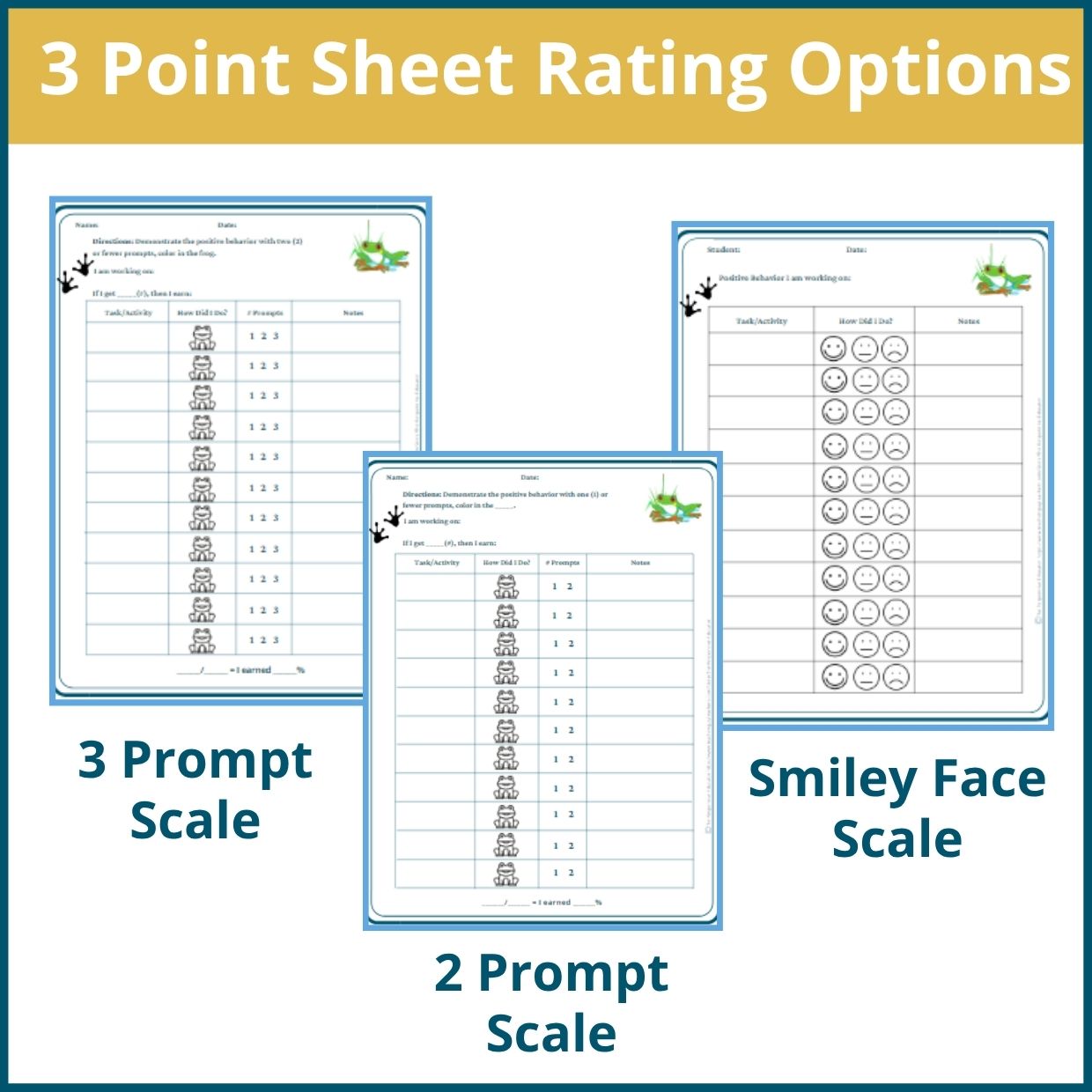 Frogs Behavior Point Sheet – 3 Versions | Fillable PDF - Image 2