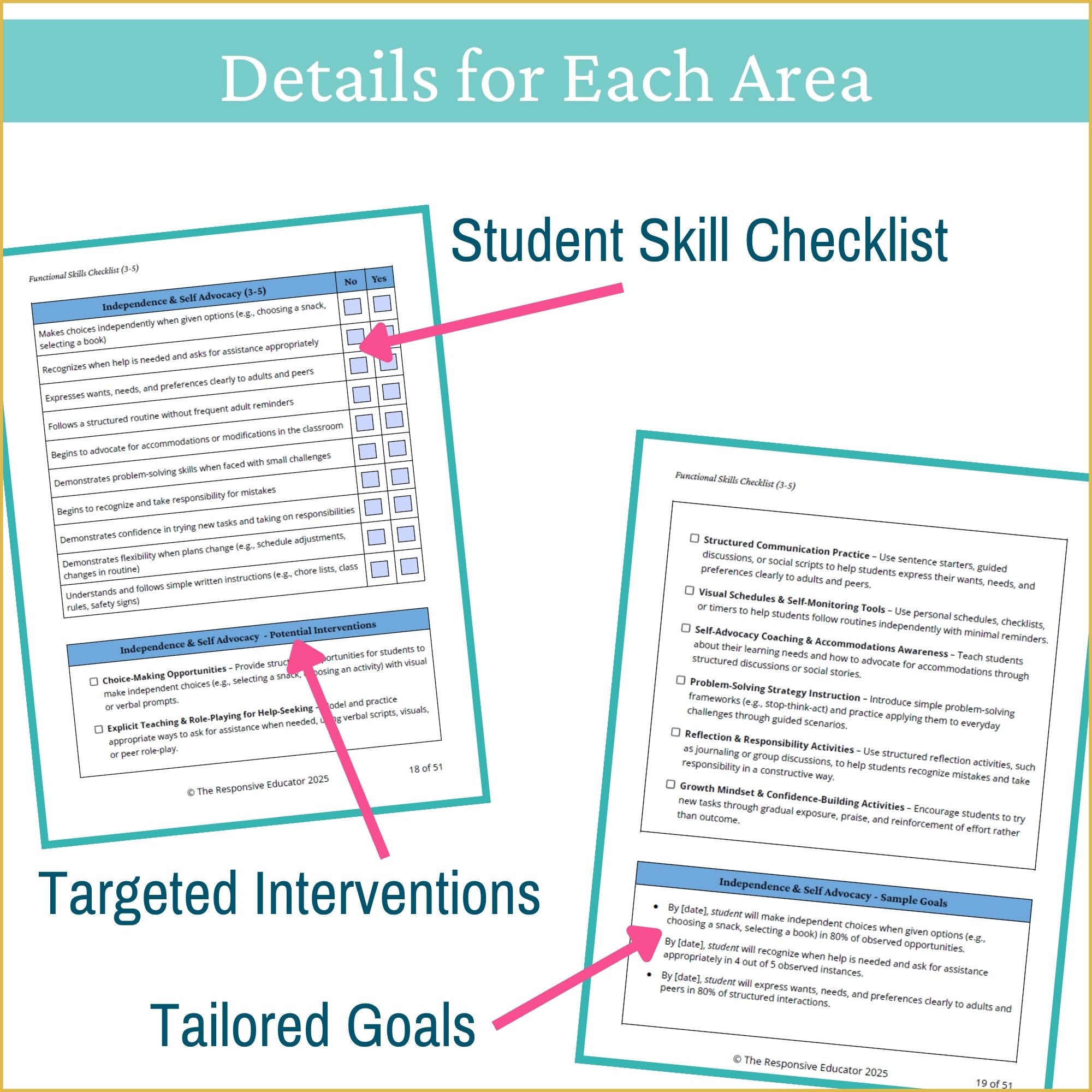 3rd-5th Grade Functional Life Skills Checklist, IEP Goals & Interventions - Image 3