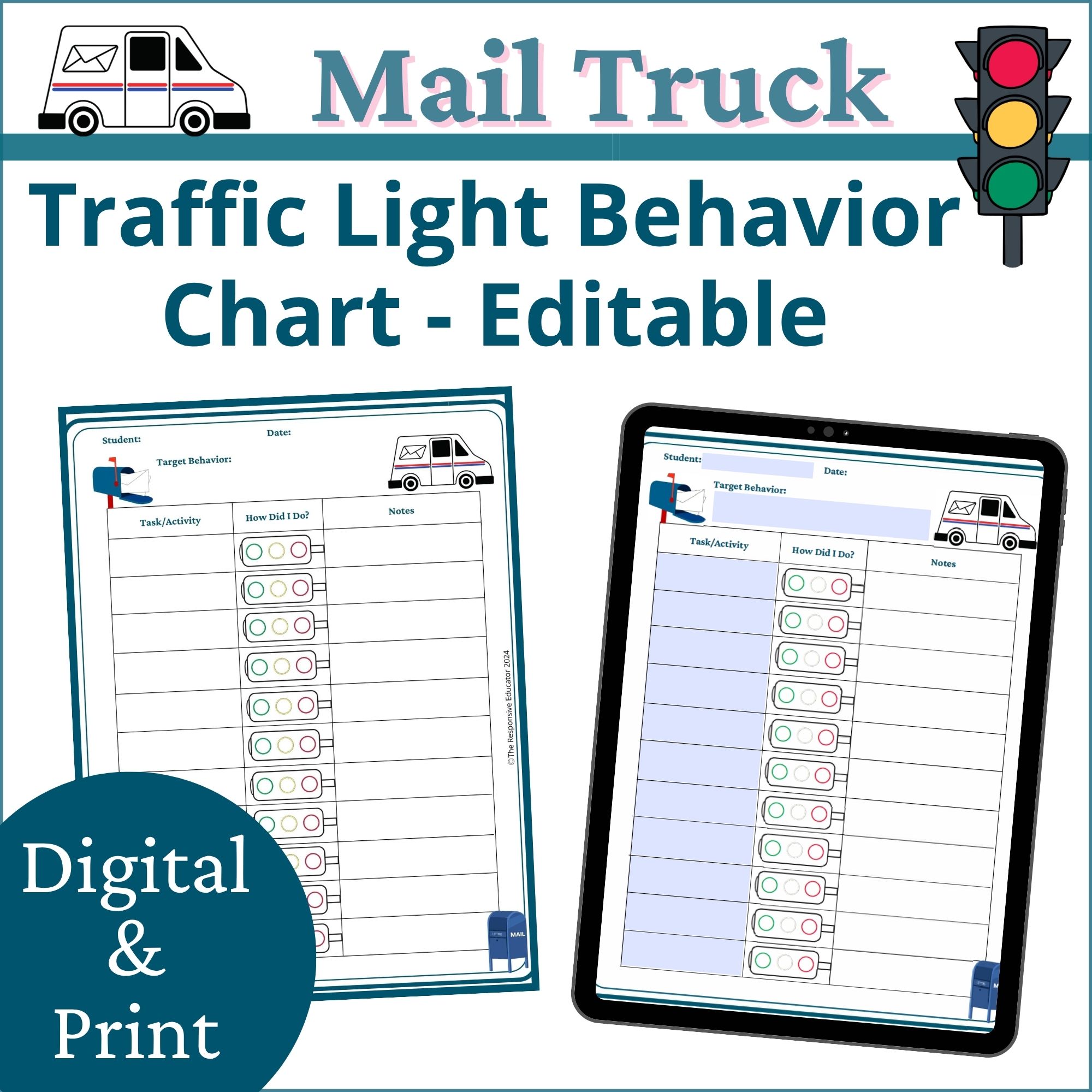 mail truck traffic light behavior chart