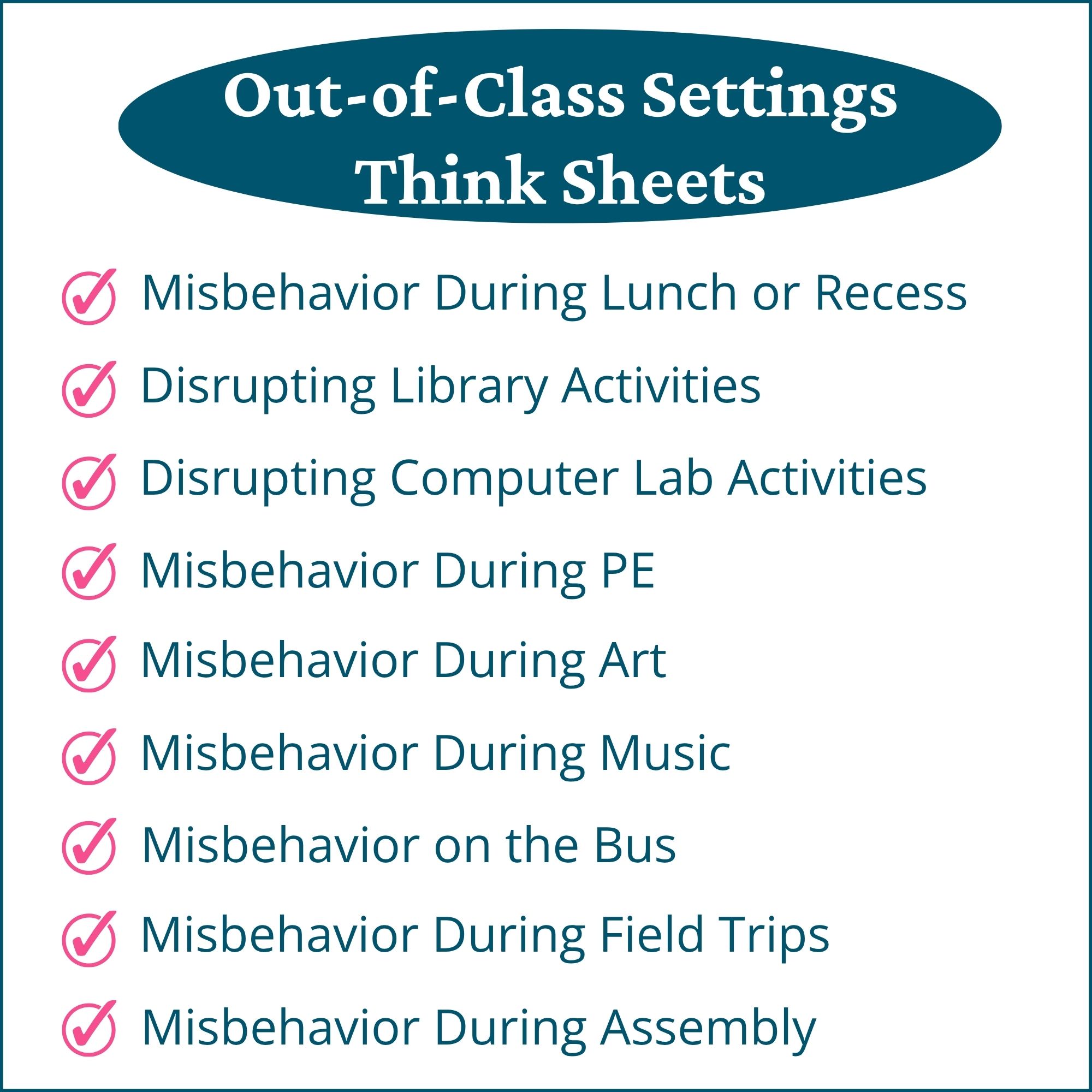 Out-of-Class Behavior Reflection Sheets & Think Sheets for Students - Image 2