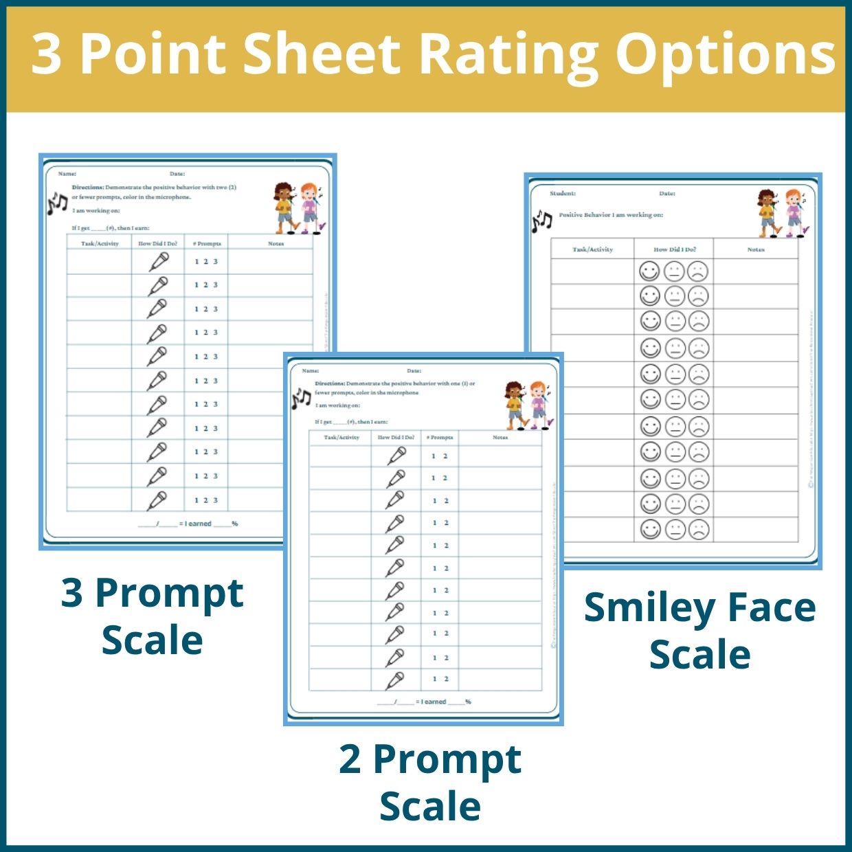 Singers Behavior Point Sheet – 3 Versions | Fillable PDF - Image 2