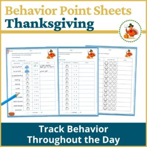 Thanksgiving Behavior Point Sheet
