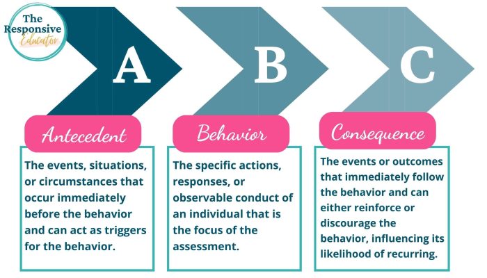 definitions of behavior antecedent, behavior, and consequence 9ABC Data)