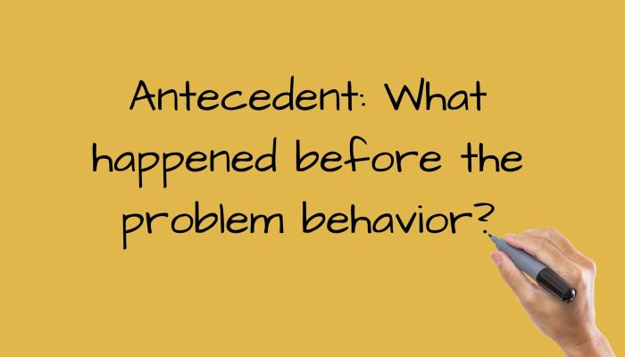 Antecedent: what happened before the problem behavior