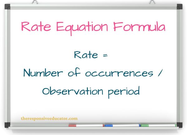 rate equation formula written on whiteboard