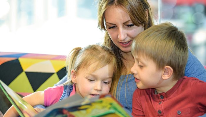 adult reading to children